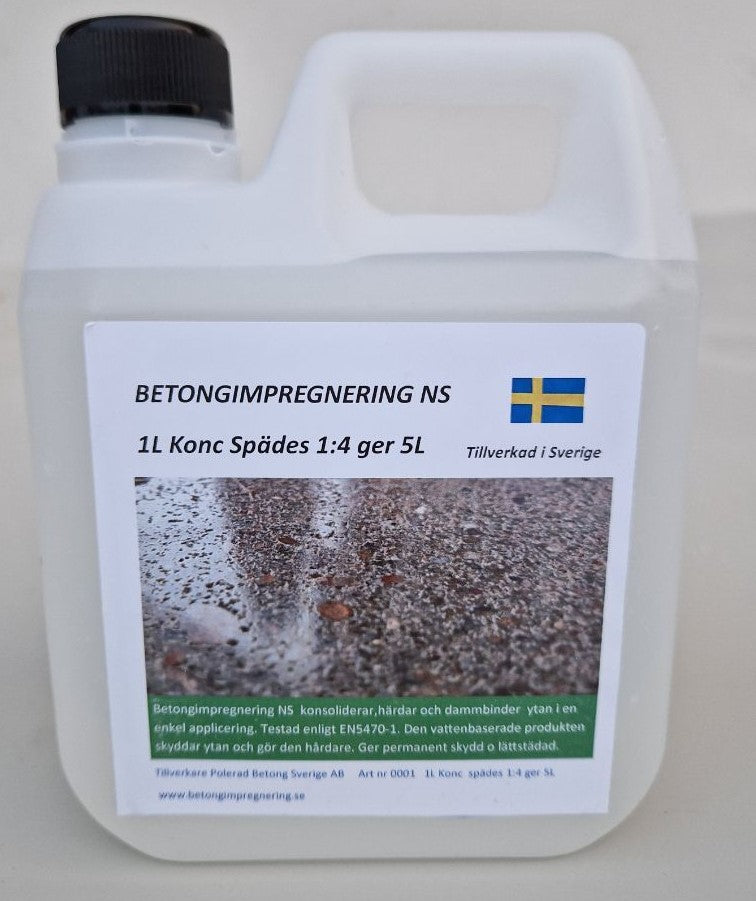 Betongimpregnering NS Koncentrat Spädes 1:4 delar vatten ger 5 L färdig produkt Media 1 av 1