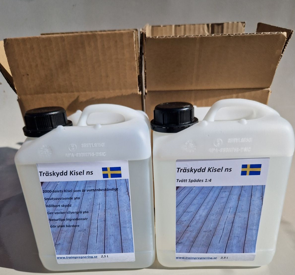 Träskydd Kisel ns 4L och Kisel ns Tvätt konc i 4 L dunk