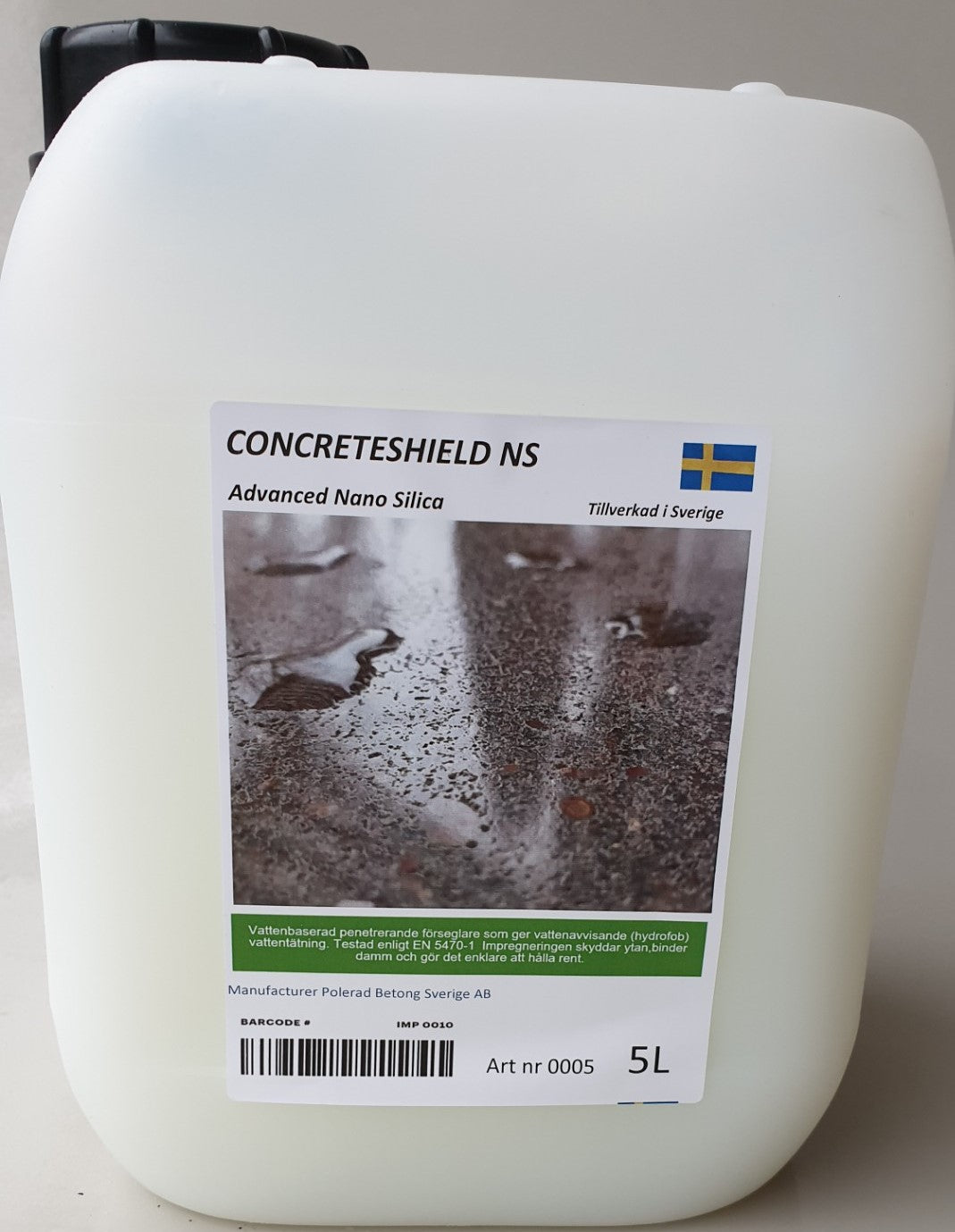 Osynligt fläckskydd och betongimpregnering mot olja och spill - Concreteshield NS 50-100m²